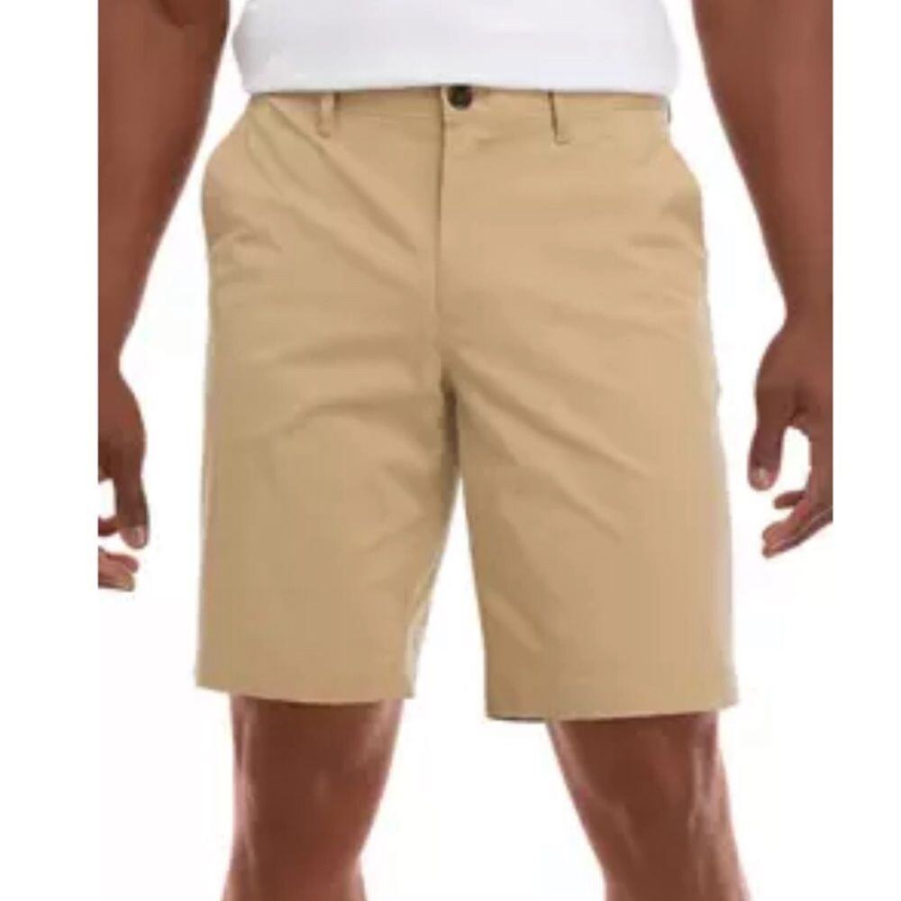 Michael Kors Men's Washed Cotton Flat Front Cargo Shorts Tan Size 33